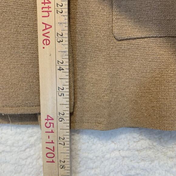 J. Crew Sophie Open Front Merino Wool Blend Sweater Blazer Womens XS Tan Camel - Picture 6 of 8